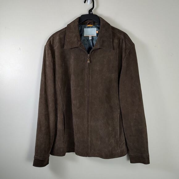 Vintage QUICKSILVER EDITION Size XL suede Leather Field Jacket Brown Heavy - Picture 1 of 8